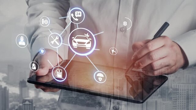 Car service and insurance provide vehicle maintenance, car insurance coverage claim app, and safety. Mobile car service and insurance, cost estimate, driver user gain confidence and protection. Funnel