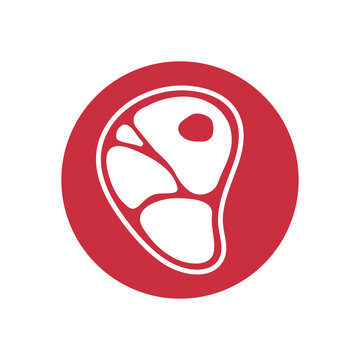 Raw meat icon. Raw beef pieces icon.