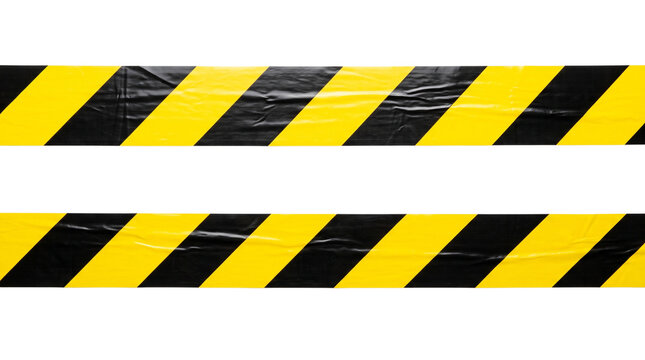Black and yellow hazard warning tape stripes crossing caution safety barrier construction site danger zone line.