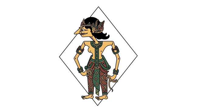 wayang kulit character, traditional asian puppet