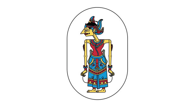 wayang kulit character, traditional indonesian shadow puppet
