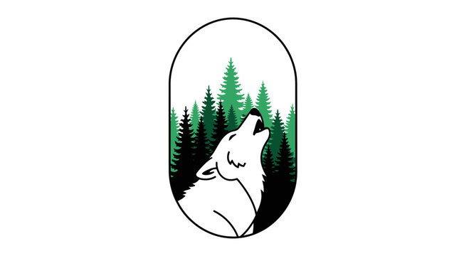 wolf howling at forest