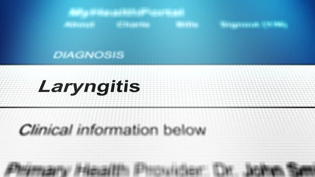 Generic Health Portal with Throat Illness - Laryngitis