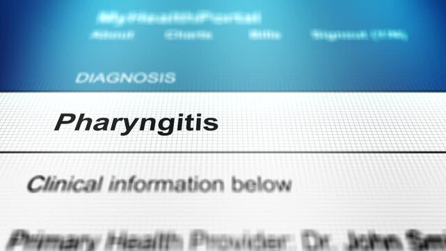 Generic Health Portal with Throat Illness - Pharyngitis