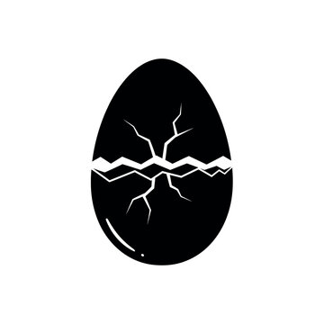 Cracked Egg Silhouette Symbolizing New Beginnings.