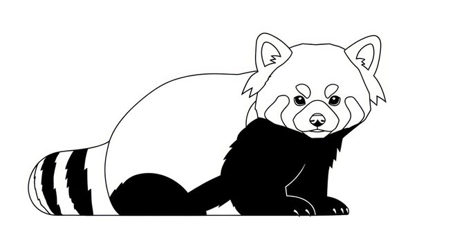 Cute red panda illustration lying down.