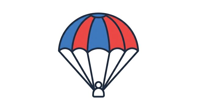 Parachute with red blue and white colors.