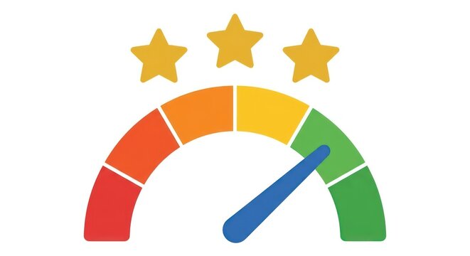 Rating gauge with three star icons.