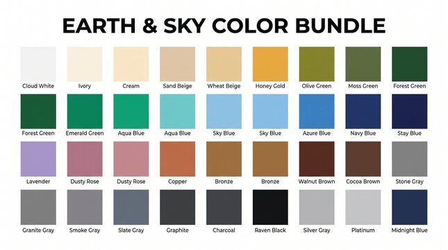 Earth and sky color palette bundle for natural and organic graphic design