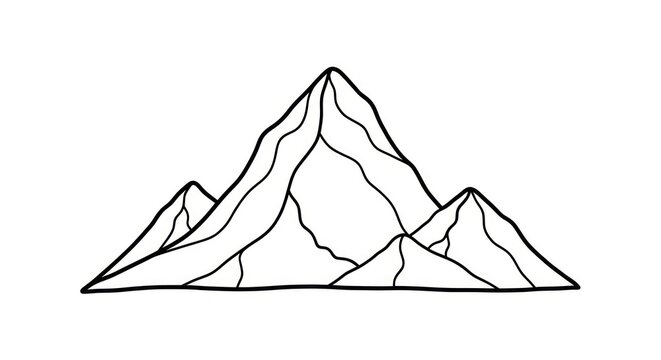 Mountain range landscape illustration peaks.