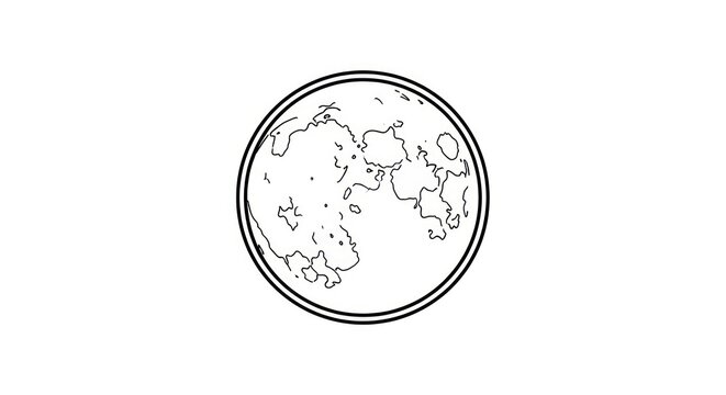 Simple black and white earth illustration.