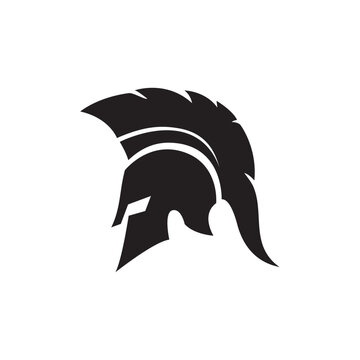 spartan logo illustration design minimalist icon. spartan helmet icon warrior logo illustration