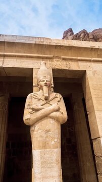 Hatchepsut Temple. The Tombs of the Nobles, located on the West Bank&rsquo;s cliffs used to be where Elephantine island&rsquo;s governors. Egypt, Africa.