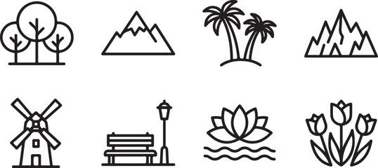 Fototapeta premium Weather, Vacation, and Travel Icon Set