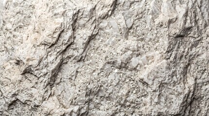Fototapeta premium close-up photograph of a natural white quartzite stone surface, featuring rough crystalline mineral textures, jagged edges, and sparkling reflective flecks.