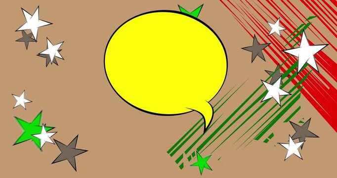 Cartoon background animation, comic book backdrop video. Retro comics pop art design.