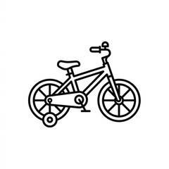 Fototapeta premium Simple black and white bicycle line art illustration.