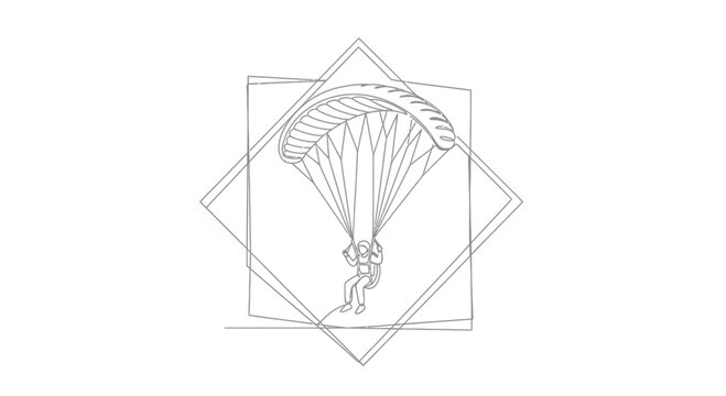 parachute jumper in geometric shapes