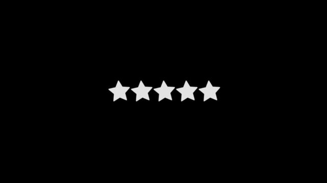 5 star rating concept animation on the background , Motion graphics of customer review concept.