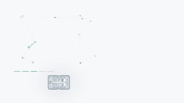 Dynamic AI Abstract Knowledge Graph Visualization with Light Background and Intricate Node Connections in Teal and Dark Ink Colors, Perfect for Tech and Data Presentations