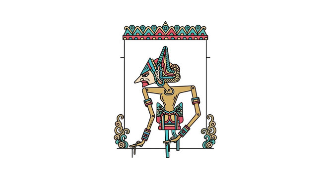 wayang kulit character, traditional shadow puppet