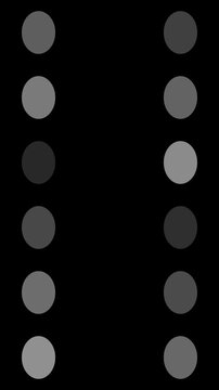 Minimalist black and white easter eggs animation, rows rolling opposite directions, transparent background
