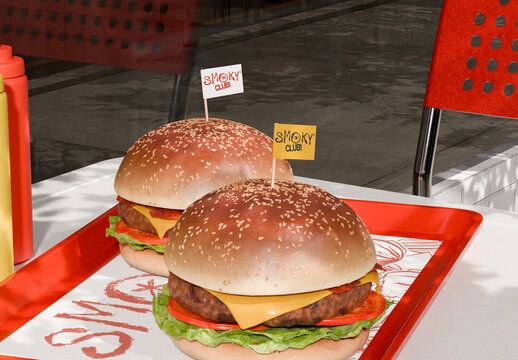 Burger Pick Mockup