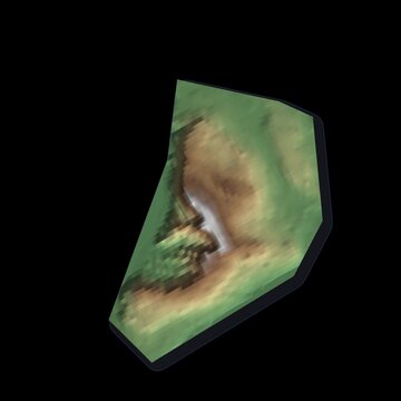 Barbados Rotating 3D Relief Map Seamless Loop, Alpha Channel 4K