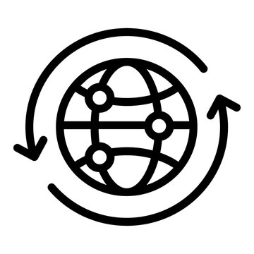 Global Network Refresh Logistics Icon Line Style