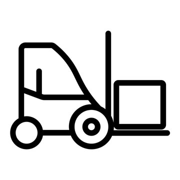 Forklift Warehouse Logistics Vehicle Icon Line Style