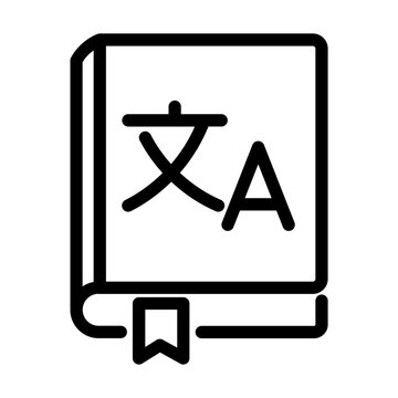 Language Translation Dictionary Book Icon Line Style