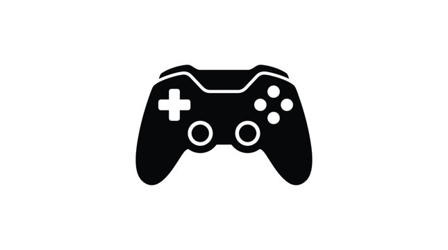 Gaming controller silhouette on a white background silhouette