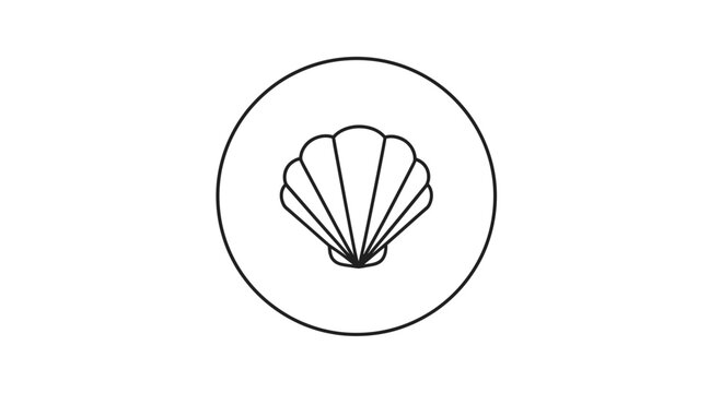 seashell icon in circle