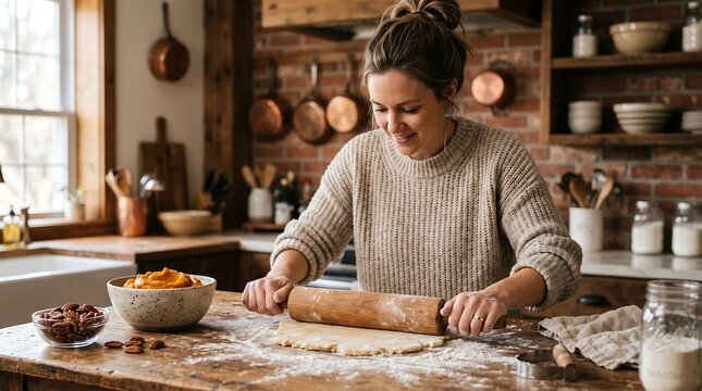 Home Baking in a Rustic Kitchen Setting