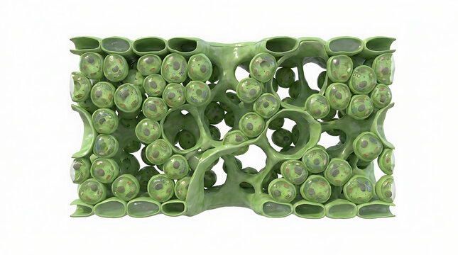 3D Cellular Model of Spongy Mesophyll Tissue Isolated
