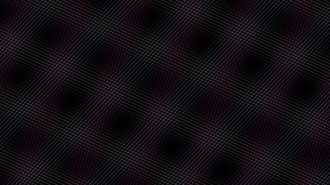 A dark geometric background features intersecting lines forming repeating diamond patterns with subtle purple and blue highlights.