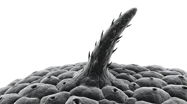 3D Microscopic Render of Leaf Trichome Hair Isolated