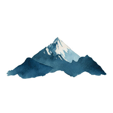 Snowy mountain peak landscape view high.