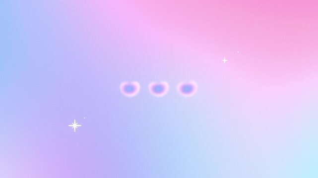 Dreamy Kawaii Heart Loading Loop Animation on Pastel Blue Pink Lavender Gradient Background, Seamless Yumekawaii Waiting Screen Motion Video
