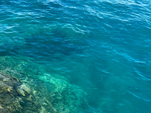 Blue sea water aqua background.