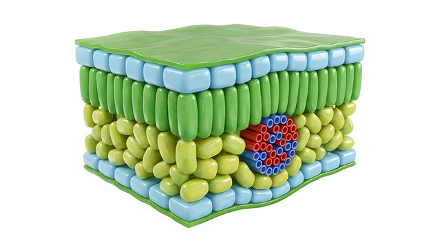 3D Leaf Structure Cross Section Biology Model Isolated