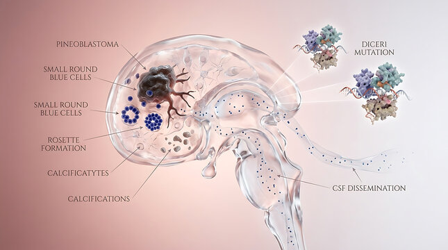 Pineoblastoma with DICER1 Mutation and CSF Dissemination in Pineal Gland