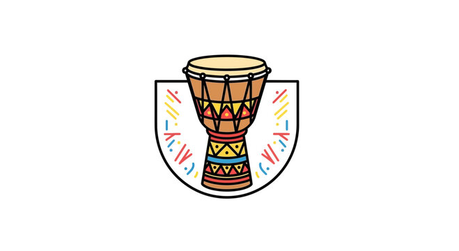 colorful african djembe drum