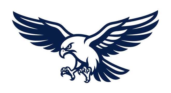 Stylized eagle mascot with open wings and talons