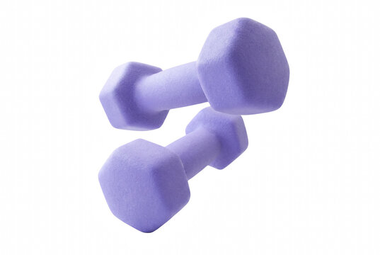 Pair of Purple Hexagonal Foam Hand Weights for Fitness Training