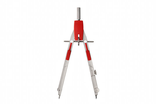 Professional Red and Silver Precision Drafting Compass