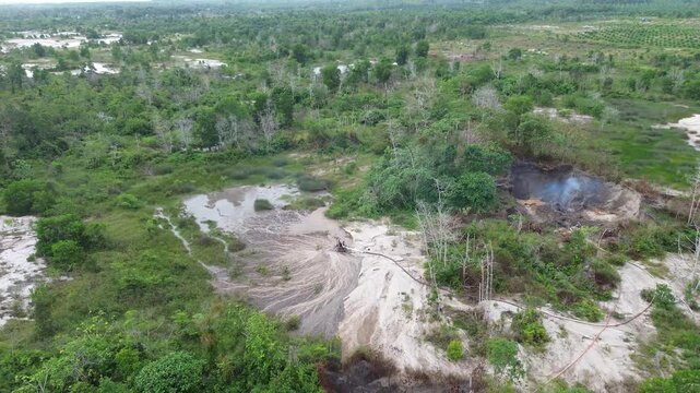 Industrial Tin Mining Site in Tropical Region