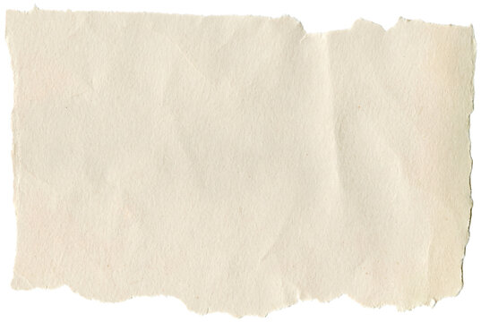 Vintage Cream Paper Fragment with Torn Edges