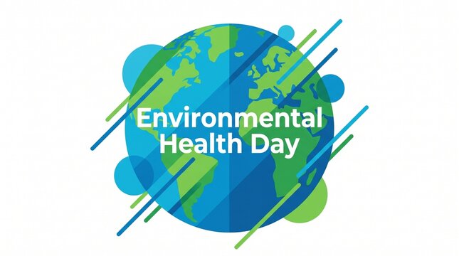 Environmental health day colorful globe illustration