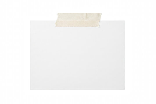White rectangular paper card with masking tape on top